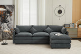 Modular Sectional Sofa,  3-Seater Sofa with Ottoman, Modern L-Shaped Sofa for Living Room Bedroom Apartment