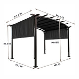 Grey 12 x 9 Ft Outdoor Pergola Patio Gazebo