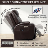 Recliner Chair for Elderly with 8-Point Vibration Massage and Lumbar Heating, Two Cup Holders and USB Charge Port