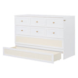 Queen Murphy Bed with Large Drawers,White