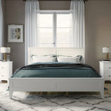 King White Solid Wood 5 Piece Bedroom Set