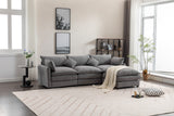 Modular Sectional Sofa,  3-Seater Sofa with Ottoman, Modern L-Shaped Sofa for Living Room Bedroom Apartment