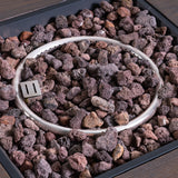 Patio Outdoor Square Gas Burning Concrete Fire Pit Wood Pattern - Brown - 40,000 BTU