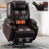 Recliner Chair for Elderly with 8-Point Vibration Massage and Lumbar Heating, Two Cup Holders and USB Charge Port