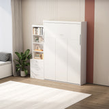 Modern Deisgn Full Size Vertical Murphy Bed with Shelf and Drawers
