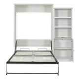 Queen  Murphy Bed Rustic White