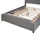 Queen Upholstered Platform Bed and 4 Drawers