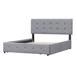 Queen Upholstered Platform Bed and 4 Drawers