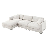 Sectional Sofa,L-shaped Luxury Couch Set with 2 Free pillows,4-seat Chenille