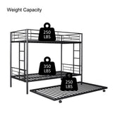 Metal Twin over Twin Bunk Bed with Trundle