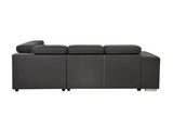 Pull Out Sectional Sofa with Adjustable Headrest Sleeper with Storage Ottoman