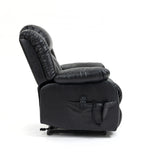 Black Leather lift chair Dual Motor  with 8-Point Vibration Massage and Lumbar Heating