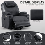 Power Lift Recliner Chair for Elderly, Massage and Lumbar Heating, Two Cup Holders and USB Charge Port