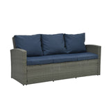 Patio Furniture, Outdoor Furniture, Seasonal PE Wicker Furniture,5 Set Wicker Furniture With Tempered Glass Table Top