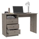 Providence 3-Drawer Writing Desk with Open Compartment Light Gray