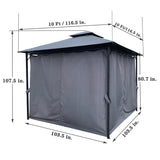 10x10 Ft Grey Outdoor Patio Garden Gazebo