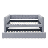 Daybed with Trundle Upholstered Tufted Sofa Bed