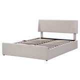 Queen Size Sleigh Bed with Side-Tilt Hydraulic Storage System