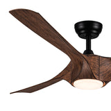 56 In.Intergrated LED Ceiling Fan with Brown Wood Grain ABS Blade