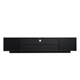 TV Cabinet Wholesale, Black TV Stand with Lights, Modern LED TV Cabinet with Storage Drawers, Living Room Entertainment Center Media