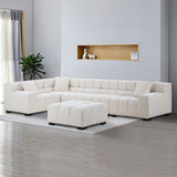 Beige L-Shaped Sectional Sofa