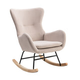 Velvet Fabric Padded Seat Rocking Chair