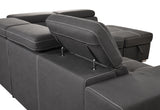 Pull Out Sectional Sofa with Adjustable Headrest Sleeper with Storage Ottoman