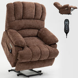 High Back Large Size Chenille Power Lift Recliner Chair with Vibration Massage and Lumbar