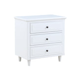 White 3-Drawer Nightstand