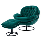 Accent chair  TV Chair  Living room Chair  with Ottoman-GREEN