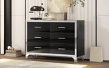 Elegant High Gloss Dresser with 6 Drawers