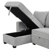 Pull Out Sleeper Sofa L-Shaped Couch Convertible Sofa Bed with Storage Chaise, Storage Racks and USB Ports