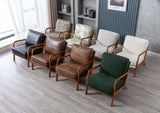 Wood Frame Armchair,  Modern Accent Chair Lounge Chair for Living Room