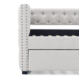 Daybed with Trundle Upholstered Tufted Sofa Bed