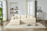 Beige Chenille Compressible Sofa