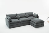 Modular Sectional Sofa,  3-Seater Sofa with Ottoman, Modern L-Shaped Sofa for Living Room Bedroom Apartment