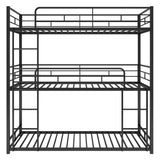 Black Metal Twin Size Triple Bunk Bed