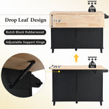 Farmhouse Kitchen Island Set with Drop Leaf