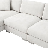 Sectional Sofa,L-shaped Luxury Couch Set with 2 Free pillows,4-seat Chenille