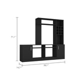 6-Bottle 2-Door Entertainment Center Black Wengue