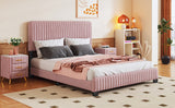 Queen 3-Piece Bedroom Set Upholstered Platform Bed