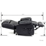 Black Leather lift chair Dual Motor  with 8-Point Vibration Massage and Lumbar Heating