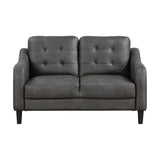 Gray 3pc Sofa Set Microfiber Upholstered