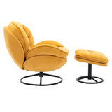 Accent chair  TV Chair  Living room Chair with Ottoman-Yellow