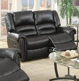 Black 1pc Reclining Loveseat Bonded Leather