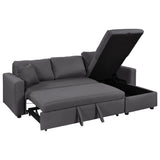 Gray Upholstered Sleeper Sectional Sofa with Storage Space