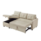 Pull Out Sectional Sofa with Storage Chaise