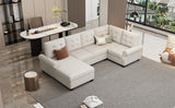 Modern U-Shaped Corner Sectional Sofa Upholstered Linen Fabric