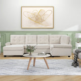 Modern U-Shaped Corner Sectional Sofa Upholstered Linen Fabric