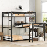 L-shaped Metal Triple Twin Size Bunk Bed